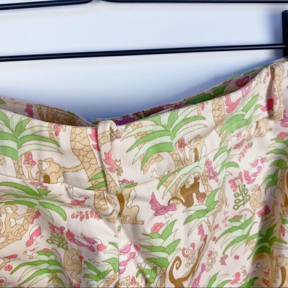 Vintage Tibi Jungle Print Pants Pink Green Animal Print Tropical Designer 10 - Picture 8 of 14